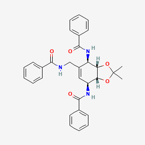 N,N'-((3aR,4S,7R,7aS)-5-(benzamidomethyl)-2,2-dimethyl-3a,4,7,7a-tetrahydrobenzo[d][1,3]dioxole-4,7-diyl)dibenzamide (racemic)