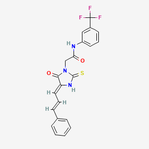 2-((Z)-5-oxo-4-((E)-3-phenylallylidene)-2-thioxoimidazolidin-1-yl)-N-(3-(trifluoromethyl)phenyl)acetamide