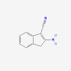 molecular formula C10H8N2 B2444954 2-amino-1H-indene-3-carbonitrile CAS No. 189242-48-6