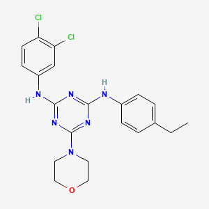 molecular formula C21H22Cl2N6O B2444962 N2-(3,4-dichlorophenyl)-N4-(4-ethylphenyl)-6-(morpholin-4-yl)-1,3,5-triazine-2,4-diamine CAS No. 898630-10-9