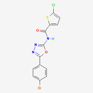 molecular formula C13H7BrClN3O2S B2444978 N-[5-(4-bromophenyl)-1,3,4-oxadiazol-2-yl]-5-chlorothiophene-2-carboxamide CAS No. 905677-18-1