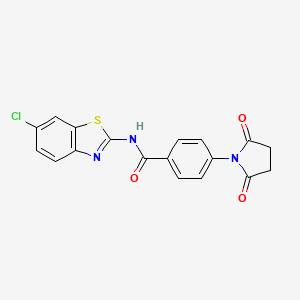 molecular formula C18H12ClN3O3S B2444983 N-(6-chloro-1,3-benzothiazol-2-yl)-4-(2,5-dioxopyrrolidin-1-yl)benzamide CAS No. 330191-21-4