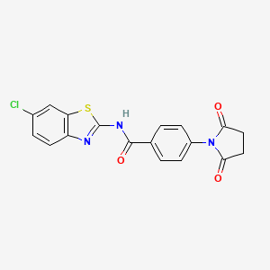 molecular formula C18H12ClN3O3S B2444983 N-(6-chlorobenzo[d]thiazol-2-yl)-4-(2,5-dioxopyrrolidin-1-yl)benzamide CAS No. 330191-21-4