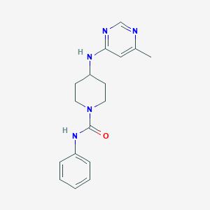 molecular formula C17H21N5O B2444985 4-[(6-Methylpyrimidin-4-yl)amino]-N-phenylpiperidine-1-carboxamide CAS No. 2415628-89-4