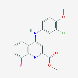 molecular formula C18H14ClFN2O3 B2444987 Methyl 4-[(3-chloro-4-methoxyphenyl)amino]-8-fluoroquinoline-2-carboxylate CAS No. 1207017-24-0