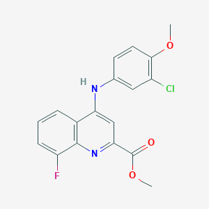 molecular formula C18H14ClFN2O3 B2444987 1-(Phenoxyacetyl)-4-[(5-phenyl-1,3,4-oxadiazol-2-yl)methyl]piperidine CAS No. 1207017-24-0