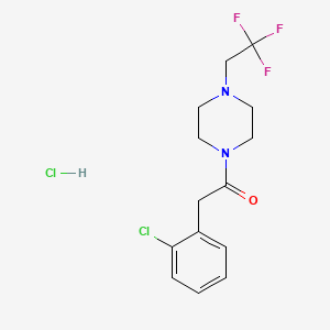 molecular formula C14H17Cl2F3N2O B2444990 2-(2-Chlorophenyl)-1-(4-(2,2,2-trifluoroethyl)piperazin-1-yl)ethanone hydrochloride CAS No. 1351632-70-6