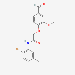 molecular formula C18H18BrNO4 B2444993 N-(2-bromo-4,5-dimethylphenyl)-2-(4-formyl-2-methoxyphenoxy)acetamide CAS No. 443663-18-1