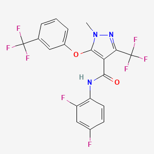 molecular formula C19H11F8N3O2 B2444994 N-(2,4-Difluorophenyl)-1-methyl-3-(trifluoromethyl)-5-(3-(trifluoromethyl)phenoxy)-1H-pyrazole-4-carboxamide CAS No. 282523-35-7