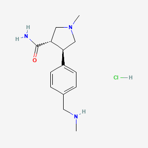 1-Methyl-4-(4-[(methylamino)methyl]phenyl)pyrrolidine-3-carboxamide hydrochloride