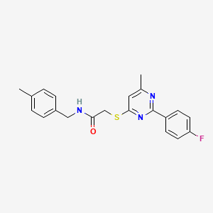 2-{[2-(4-fluorophenyl)-6-methylpyrimidin-4-yl]sulfanyl}-N-(4-methylbenzyl)acetamide