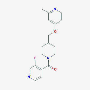 B2445028 (3-Fluoropyridin-4-yl)-[4-[(2-methylpyridin-4-yl)oxymethyl]piperidin-1-yl]methanone CAS No. 2379950-86-2