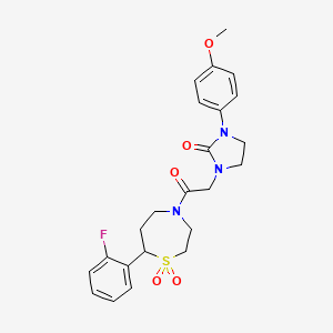 1-(2-(7-(2-Fluorophenyl)-1,1-dioxido-1,4-thiazepan-4-yl)-2-oxoethyl)-3-(4-methoxyphenyl)imidazolidin-2-one
