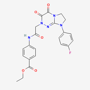 ethyl 4-(2-(8-(4-fluorophenyl)-3,4-dioxo-3,4,7,8-tetrahydroimidazo[2,1-c][1,2,4]triazin-2(6H)-yl)acetamido)benzoate