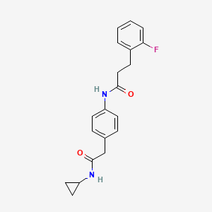 molecular formula C20H21FN2O2 B2445036 N-(4-(2-(cyclopropylamino)-2-oxoethyl)phenyl)-3-(2-fluorophenyl)propanamide CAS No. 1448059-63-9