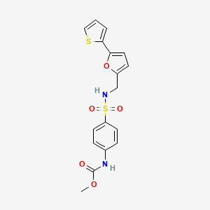 molecular formula C17H16N2O5S2 B2445050 methyl (4-(N-((5-(thiophen-2-yl)furan-2-yl)methyl)sulfamoyl)phenyl)carbamate CAS No. 2097931-48-9