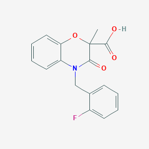 molecular formula C17H14FNO4 B2445057 4-[(2-fluorophenyl)methyl]-2-methyl-3-oxo-3,4-dihydro-2H-1,4-benzoxazine-2-carboxylic acid CAS No. 1707402-24-1