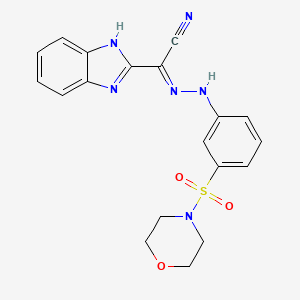B2445067 (E)-N'-(3-(morpholinosulfonyl)phenyl)-1H-benzo[d]imidazole-2-carbohydrazonoyl cyanide CAS No. 327091-62-3