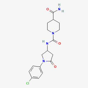 molecular formula C17H21ClN4O3 B2445072 N1-(1-(4-chlorophenyl)-5-oxopyrrolidin-3-yl)piperidine-1,4-dicarboxamide CAS No. 894031-74-4