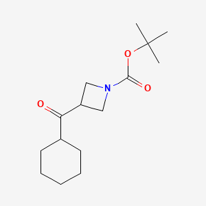 molecular formula C15H25NO3 B2445074 叔丁基-3-(环己基甲酰)氮杂环丁烷-1-甲酸盐 CAS No. 1225652-50-5