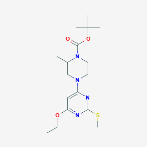 molecular formula C17H28N4O3S B2445096 tert-Butyl 4-(6-ethoxy-2-(methylthio)pyrimidin-4-yl)-2-methylpiperazine-1-carboxylate CAS No. 1353974-49-8