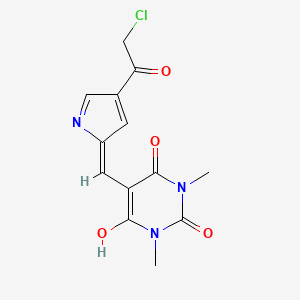 molecular formula C13H12ClN3O4 B2445110 5-[(E)-[4-(2-chloroacetyl)pyrrol-2-ylidene]methyl]-6-hydroxy-1,3-dimethylpyrimidine-2,4-dione CAS No. 865660-45-3
