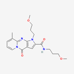 molecular formula C20H26N4O4 B2445118 N,1-bis(3-methoxypropyl)-9-methyl-4-oxo-1,4-dihydropyrido[1,2-a]pyrrolo[2,3-d]pyrimidine-2-carboxamide CAS No. 906261-75-4