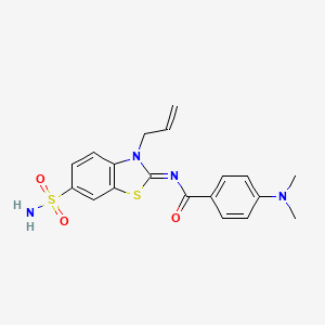 molecular formula C19H20N4O3S2 B2445124 (Z)-N-(3-allyl-6-sulfamoylbenzo[d]thiazol-2(3H)-ylidene)-4-(dimethylamino)benzamide CAS No. 865180-30-9
