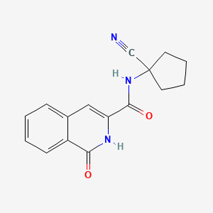 molecular formula C16H15N3O2 B2445129 N-(1-cyanocyclopentyl)-1-oxo-1,2-dihydroisoquinoline-3-carboxamide CAS No. 1423517-15-0