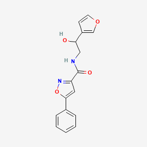 molecular formula C16H14N2O4 B2445153 N-[2-(furan-3-yl)-2-hydroxyethyl]-5-phenyl-1,2-oxazole-3-carboxamide CAS No. 1396710-96-5