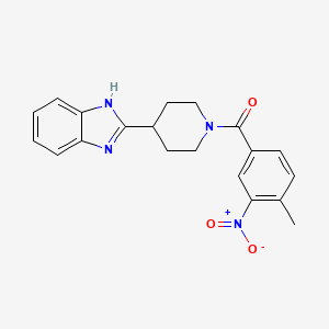molecular formula C20H20N4O3 B2445162 2-[1-(4-methyl-3-nitrobenzoyl)piperidin-4-yl]-1H-1,3-benzodiazole CAS No. 887884-52-8