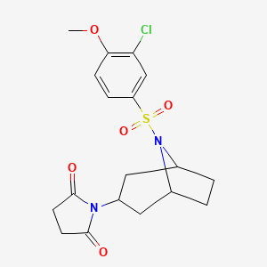 B2445213 1-((1R,5S)-8-((3-chloro-4-methoxyphenyl)sulfonyl)-8-azabicyclo[3.2.1]octan-3-yl)pyrrolidine-2,5-dione CAS No. 2060327-51-5