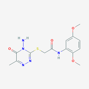 B2445235 2-[(4-amino-6-methyl-5-oxo-1,2,4-triazin-3-yl)sulfanyl]-N-(2,5-dimethoxyphenyl)acetamide CAS No. 869067-72-1