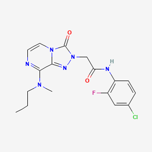 molecular formula C17H18ClFN6O2 B2445241 N-(4-chloro-2-fluorophenyl)-2-{8-[methyl(propyl)amino]-3-oxo-2H,3H-[1,2,4]triazolo[4,3-a]pyrazin-2-yl}acetamide CAS No. 1251586-06-7