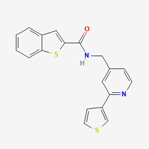 molecular formula C19H14N2OS2 B2445268 N-((2-(thiophen-3-yl)pyridin-4-yl)methyl)benzo[b]thiophene-2-carboxamide CAS No. 2034581-42-3