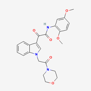molecular formula C24H25N3O6 B2445297 N-(2,5-dimethoxyphenyl)-2-{1-[2-(morpholin-4-yl)-2-oxoethyl]-1H-indol-3-yl}-2-oxoacetamide CAS No. 872857-49-3