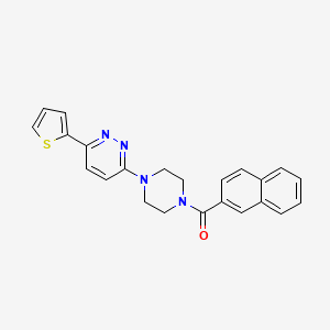 molecular formula C23H20N4OS B2445319 Naphthalen-2-yl(4-(6-(thiophen-2-yl)pyridazin-3-yl)piperazin-1-yl)methanone CAS No. 921873-44-1