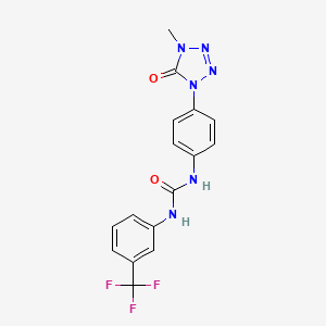 molecular formula C16H13F3N6O2 B2445324 1-(4-(4-methyl-5-oxo-4,5-dihydro-1H-tetrazol-1-yl)phenyl)-3-(3-(trifluoromethyl)phenyl)urea CAS No. 1396880-67-3