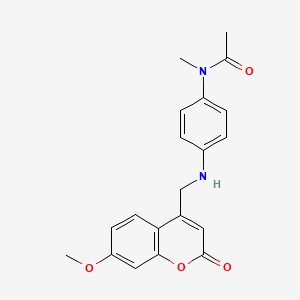 molecular formula C20H20N2O4 B2445330 N-(4-{[(7-methoxy-2-oxo-2H-chromen-4-yl)methyl]amino}phenyl)-N-methylacetamide CAS No. 859859-65-7