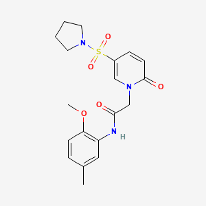 molecular formula C19H23N3O5S B2445350 N-(2-methoxy-5-methylphenyl)-2-[2-oxo-5-(pyrrolidine-1-sulfonyl)-1,2-dihydropyridin-1-yl]acetamide CAS No. 1358438-93-3