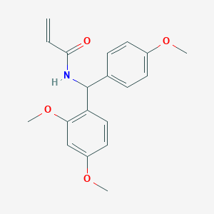 molecular formula C19H21NO4 B2445446 N-[(2,4-Dimethoxyphenyl)-(4-methoxyphenyl)methyl]prop-2-enamide CAS No. 2305299-60-7