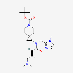 molecular formula C23H37N5O3 B2445518 Tert-butyl 2-[[(E)-4-(dimethylamino)but-2-enoyl]-[(1-methylimidazol-2-yl)methyl]amino]-6-azaspiro[2.5]octane-6-carboxylate CAS No. 2411333-69-0