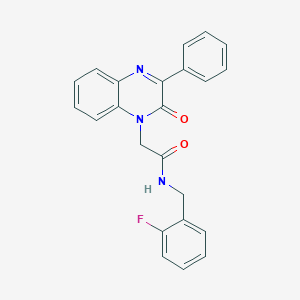 molecular formula C23H18FN3O2 B2445567 N-(2-fluorobenzyl)-2-(2-oxo-3-phenylquinoxalin-1(2H)-yl)acetamide CAS No. 1428348-13-3