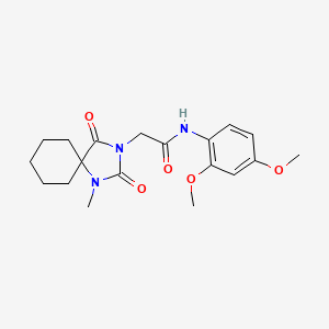 molecular formula C19H25N3O5 B2445595 N-(2,4-DIMETHOXYPHENYL)-2-{1-METHYL-2,4-DIOXO-1,3-DIAZASPIRO[4.5]DECAN-3-YL}ACETAMIDE CAS No. 941905-16-4