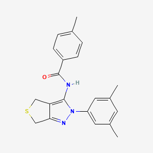 molecular formula C21H21N3OS B2445598 N-[2-(3,5-dimethylphenyl)-2H,4H,6H-thieno[3,4-c]pyrazol-3-yl]-4-methylbenzamide CAS No. 361171-93-9