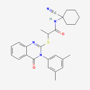 molecular formula C26H28N4O2S B2445599 N-(1-cyanocyclohexyl)-2-[3-(3,5-dimethylphenyl)-4-oxoquinazolin-2-yl]sulfanylpropanamide CAS No. 793688-97-8