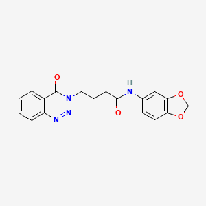 molecular formula C18H16N4O4 B2445615 N-(1,3-benzodioxol-5-yl)-4-(4-oxo-1,2,3-benzotriazin-3-yl)butanamide CAS No. 880811-74-5