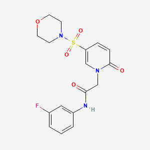 molecular formula C17H18FN3O5S B2445626 N-(3-fluorophenyl)-2-[5-(morpholine-4-sulfonyl)-2-oxo-1,2-dihydropyridin-1-yl]acetamide CAS No. 1251557-76-2