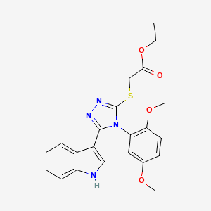 ethyl 2-((4-(2,5-dimethoxyphenyl)-5-(1H-indol-3-yl)-4H-1,2,4-triazol-3-yl)thio)acetate