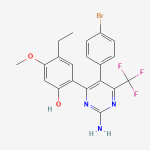 2-[2-Amino-5-(4-bromophenyl)-6-(trifluoromethyl)pyrimidin-4-yl]-4-ethyl-5-methoxyphenol